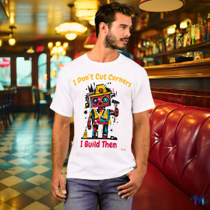 Resumen Vibrante Robot Builder Camiseta Gráfica