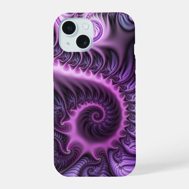 Resumen Vivid Guay Pink Purple Fractal Art Spiral (Reverso )