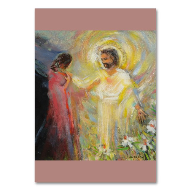 Resurrección con tarjeta de oración de María Magda (Anverso)