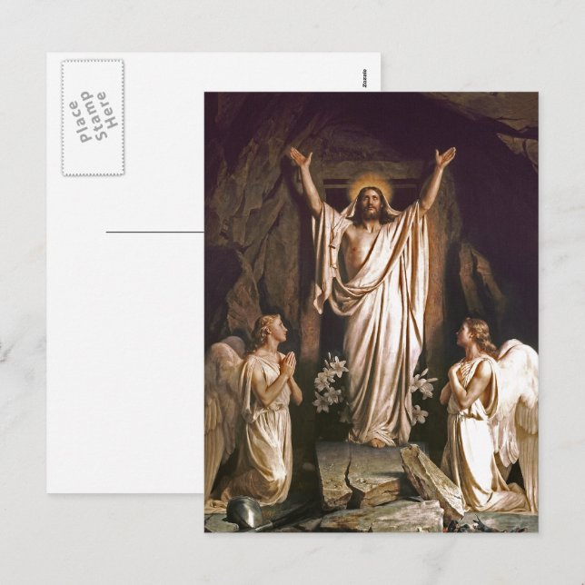 Resurrección de Cristo. Postales de Pascua Bella A (Anverso / Reverso)