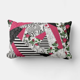 retazos rojos, popular, almohada de lanzamiento de