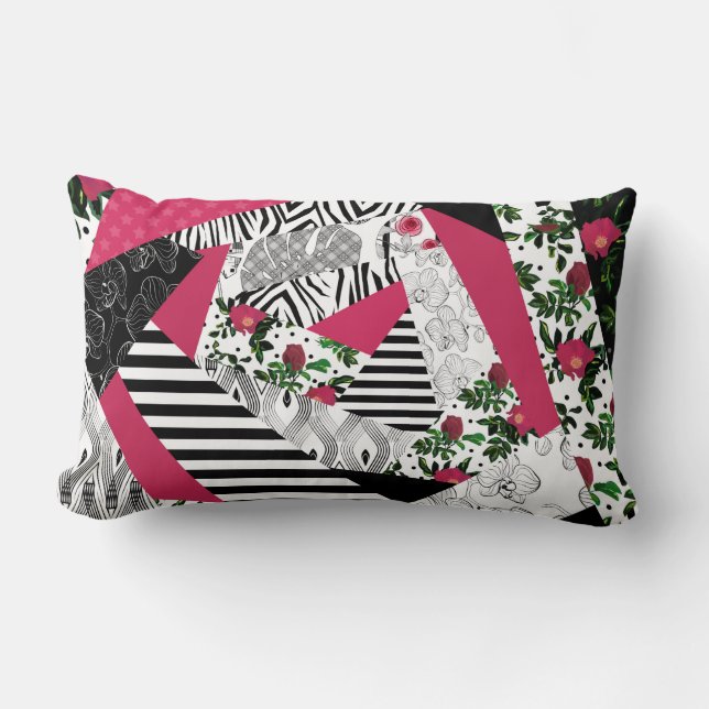 retazos rojos, popular, almohada de lanzamiento de (Anverso)