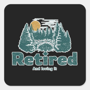 Retirada y amándola pegatina cuadrado