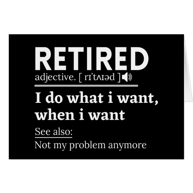 retired definition, funny retirement, retired (Anverso (Horizontal))