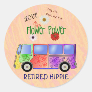 RETIRED HIPPIE pegatina