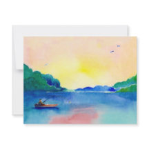 Retiro de la pesca de lago en la invitación de la