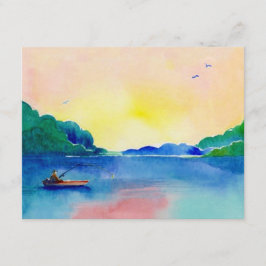 Retiro de la pesca de lago en la invitación de la
