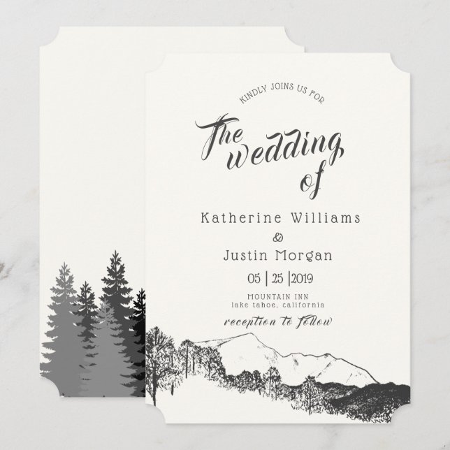 Retiro de montaña | Invitación a la boda (Anverso / Reverso)