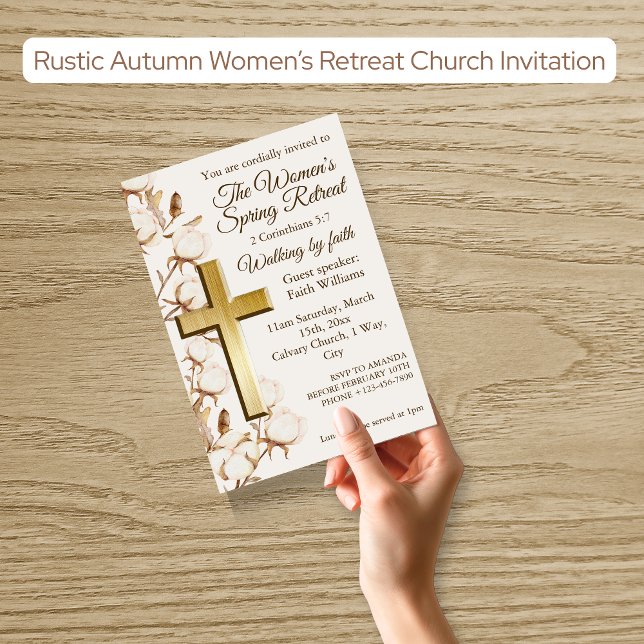 Retiro de Otoño Rústico para Mujeres Invitación de (Subido por el creador)