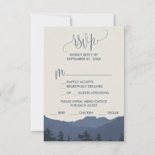 Retorno a la tarjeta RSVP del menú de las montañas
