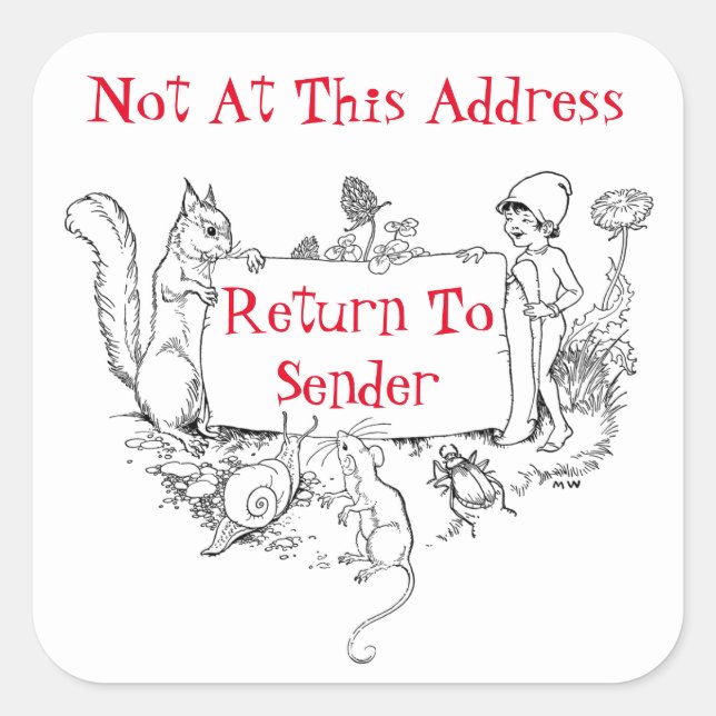 Retorno corto al Pegatina remitente (Anverso)