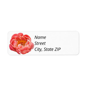 Retorno Etiquetas de dirección Coral Peony