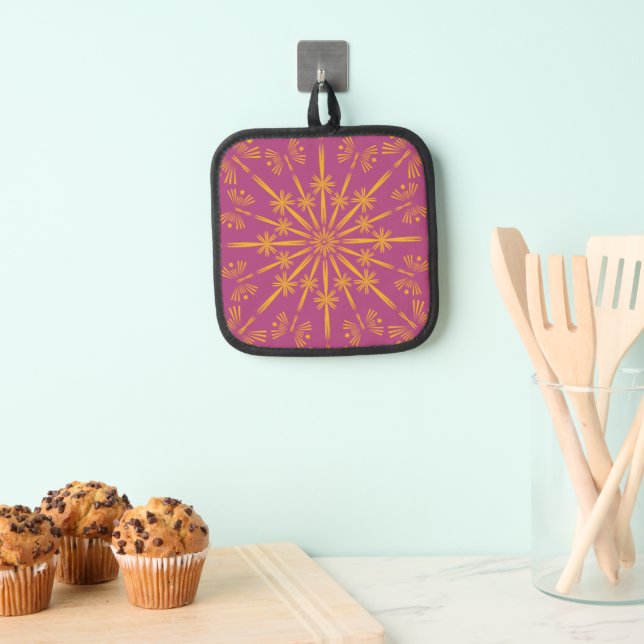 Retorro Mandala Boysenberry Pot Holder (Insitu (colgante))
