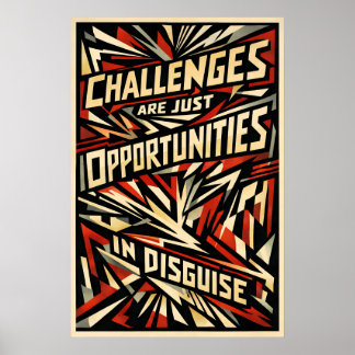 Retos Son Oportunidades Arte Vintage Linocut