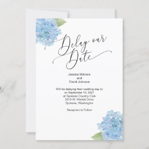 Retrasar nuestra fecha Hydrangea Invitación Floral