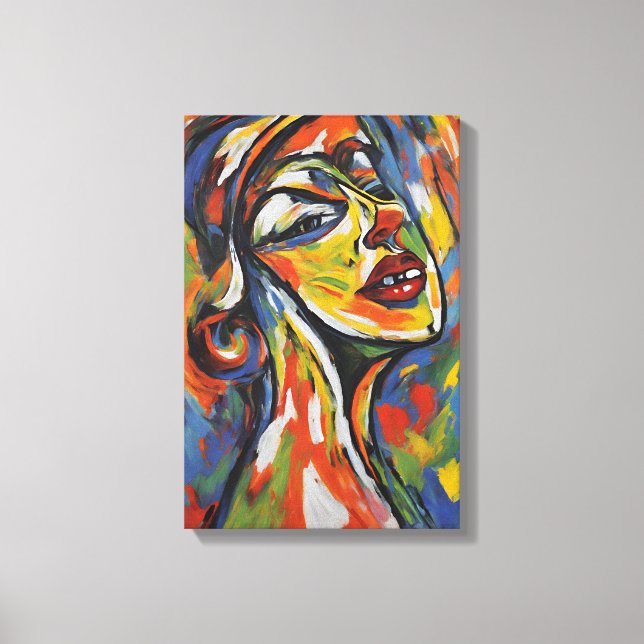 Retrato abstracto audaz - Arte expresionista (Anverso)