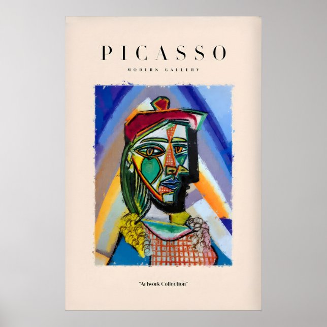 Retrato abstracto de busto de Picasso Impresión ar (Frente)