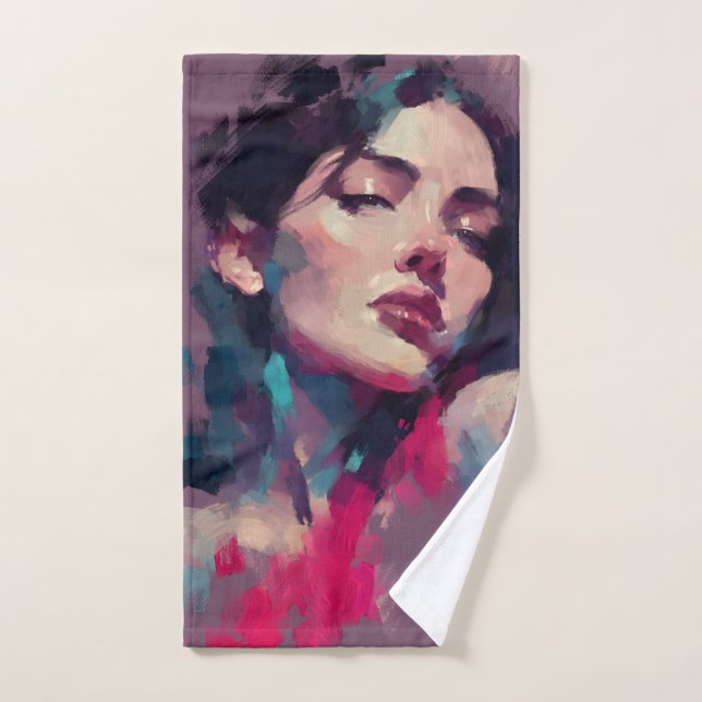 Retrato abstracto de luz de neón (Toalla de mano)