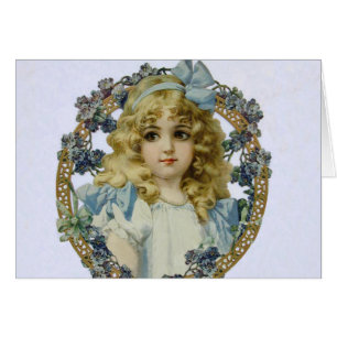 Retrato antiguo de niña pequeña hermosa