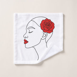 Retrato artístico de una mujer con toalla de rosa