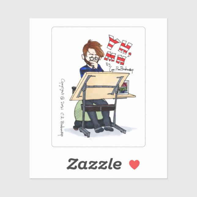 Retrato artístico - Pegatina Matte (Hoja)