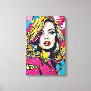 Retrato audaz de arte pop retro