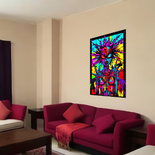 Retrato bizarro de demonio colorido Arte IA