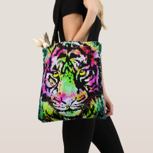 Retrato colorido de la cabeza del tigre - Bolsa de