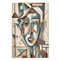 Retrato cubista moderno Resumen arte mural Metaliz