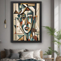 Retrato cubista moderno Resumen poster de arte en 
