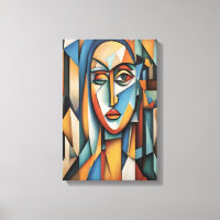 Retrato Cubista Vibrante Resumen Arte Geométrico