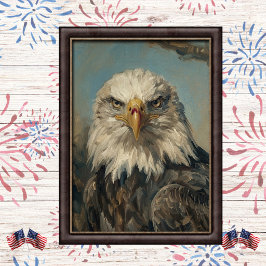 Retrato de águila calva patriótica suave arte
