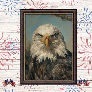 Retrato de águila calva patriótica suave arte