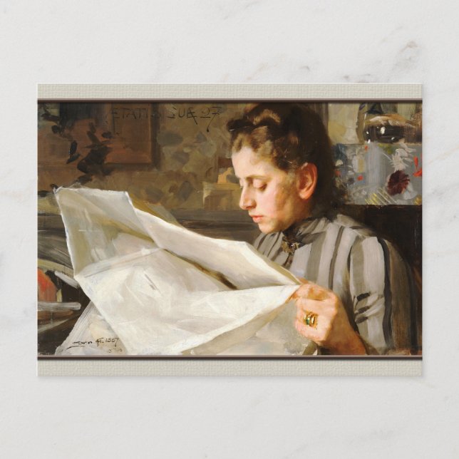 Retrato de Anders Zorn de la postal Emma CC0069 (Anverso)