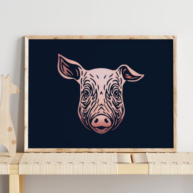 Retrato de animal de cerdito | Impresión de cerdo  (Subido por el creador)