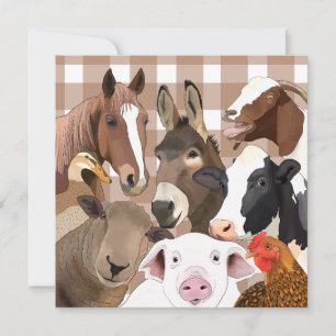 Retrato de animales de granja de cultivo Gingham C