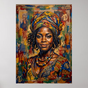 Retrato de arte africano colorido