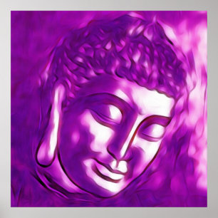Retrato de arte Buda Púrpura Budismo Amor espiritu