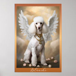 Retrato de arte clásico de caniche francés blanco