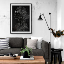 Retrato de arte de línea moderna de mujer