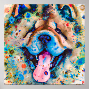 Retrato de arte de perro "Chow Chow"
