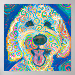 Retrato de arte de perro "Goldendoodle"
