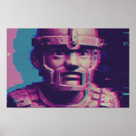 Retrato de arte de vaporwave Glitch