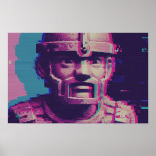 Retrato de arte de vaporwave Glitch