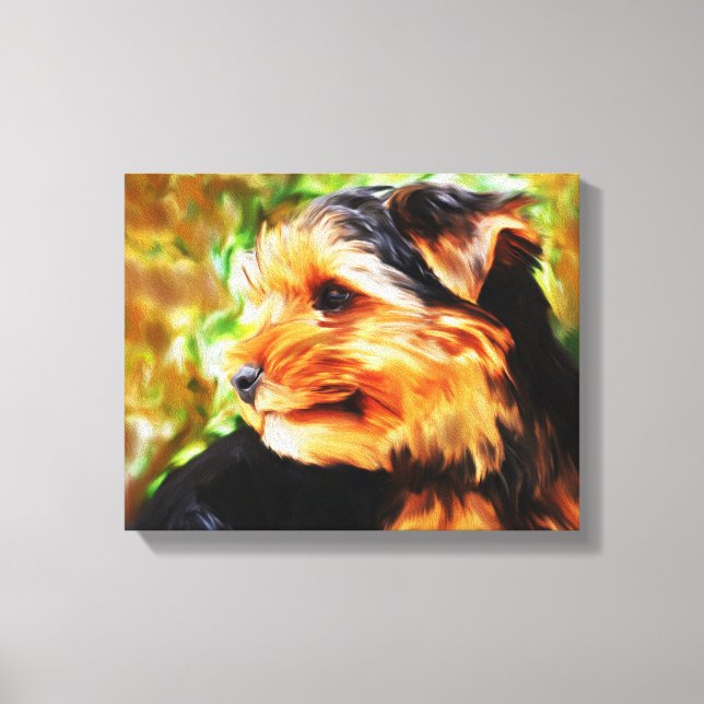 Retrato de arte de Yorkshire Terrier Dog Watercolo (Anverso)