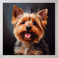 Retrato de arte de Yorkshire Terrier Realism