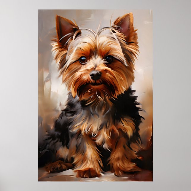 Retrato de arte de Yorkshire Terrier Realism (Frente)