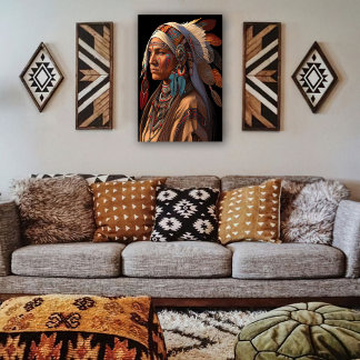 Retrato de arte del sudoeste de la mujer india