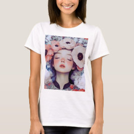 Retrato de arte floral camiseta - Elegante botánic