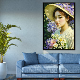 Retrato de arte floral generado por IA